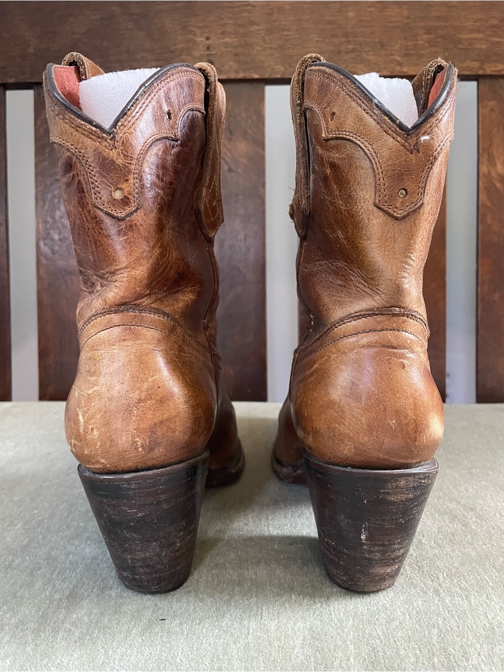 Women’s Brown Leather Heeled Western Boots - Picture 7 of 7